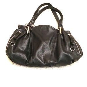 B. Makowsky black leather shoulder bag